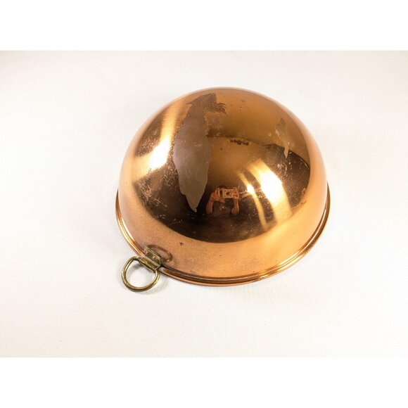 Vintage 8" copper mixing bowl, round bottom copper bowl vintage home decor, - Picture 7 of 10